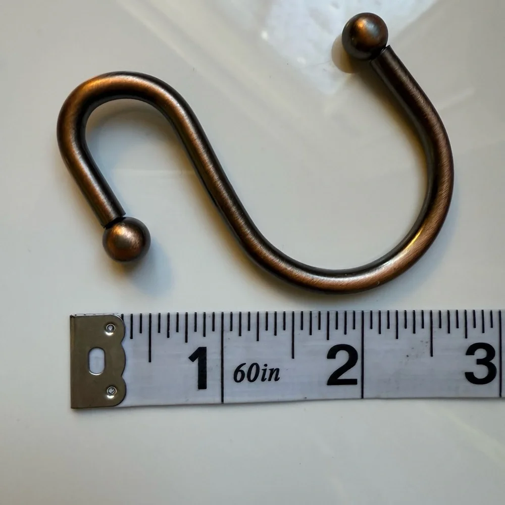 Set of Bronze S-Shaped Hooks shower curtain hooks